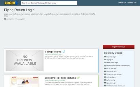 Flying Return Login - Loginii.com