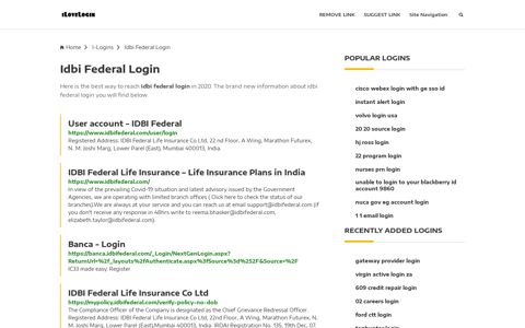 Idbi Federal Login ❤️ One Click Access