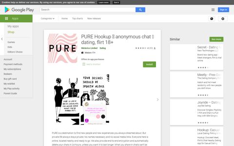 PURE Hookup anonymous chat dating, flirt 18+ - Apps on ...