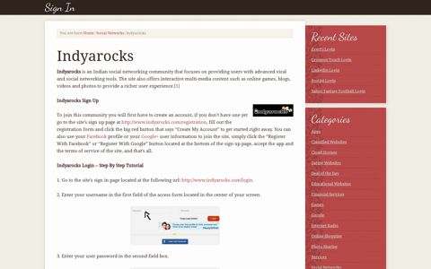 Indyarocks Login – www.indyarocks.com Account Sign In