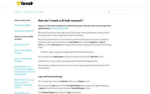 Setting up your Grindr account – Help Center