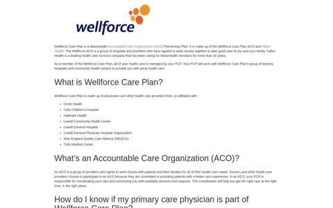 Wellforce Care Plan | Wellforce