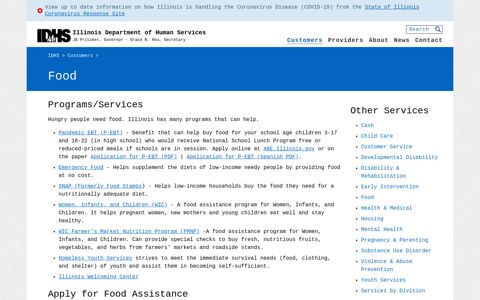 Food - Illinois Department of Human Services