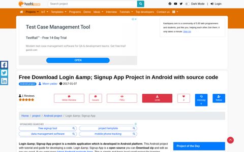 Free Download Login &amp; Signup App Project in Android ...