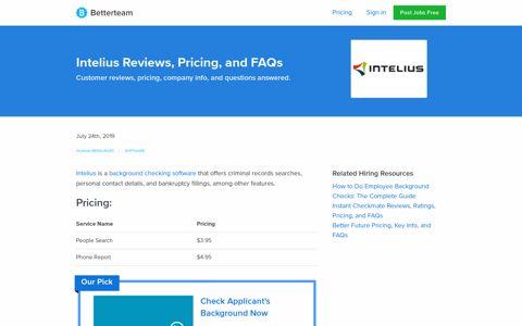 Intelius Reviews, Pricing, Key Info, and FAQs - Betterteam