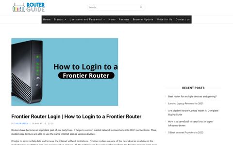 Frontier Router Login | How to Login to a Frontier Router