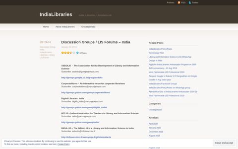Discussion Groups / LIS Forums – India | IndiaLibraries