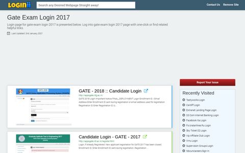 Gate Exam Login 2017 - Loginii.com