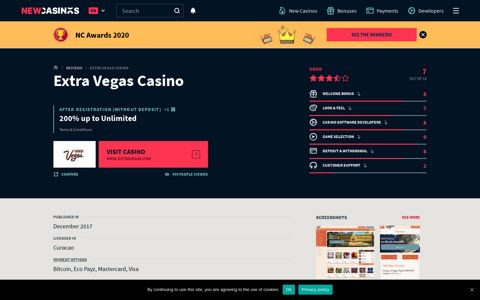 Extra Vegas Casino | No Deposit Spins | 100s Casino Games