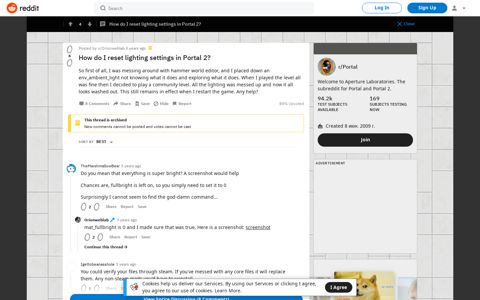 How do I reset lighting settings in Portal 2? : Portal - Reddit