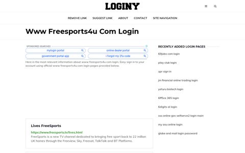 Www Freesports4u Com Login ✔️ One Click Login - Loginy