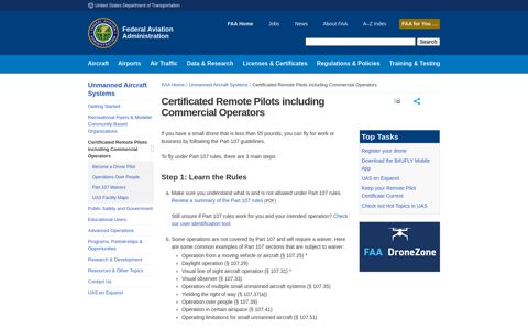 Certificated Remote Pilots including Commercial ... - FAA