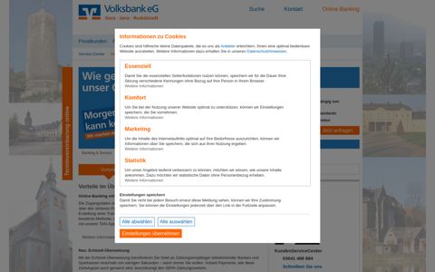 Volksbank eG Gera • Jena • Rudolstadt Online-Banking