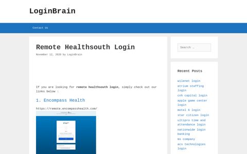 Remote Healthsouth Encompass Health - LoginBrain