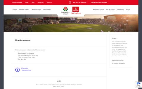 Register account - Lancashire Cricket Club