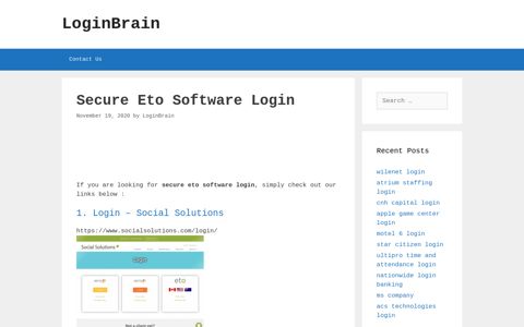 Secure Eto Software Login - Social Solutions - LoginBrain