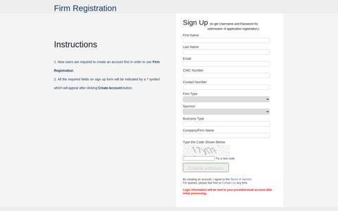Firm Registration!