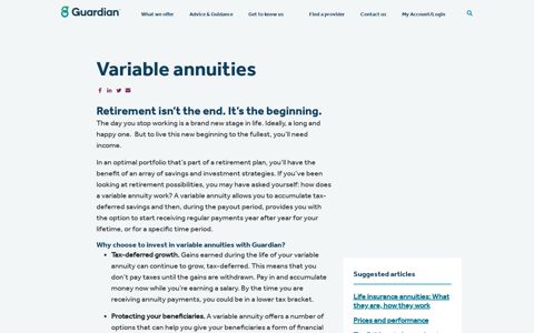 Variable Annuities | Guardian