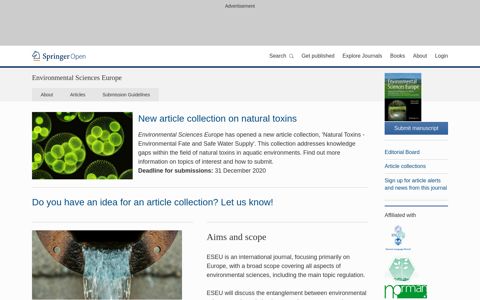Environmental Sciences Europe | Home page
