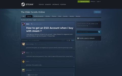How to get an ESO Account when i buy with steam ? :: The ...
