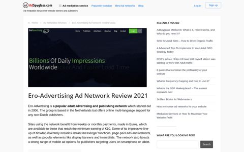 EroAdvertising Ad Network Review (2020): compare CPM ...