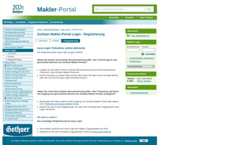 Easy Login Registrierung | Gothaer Makler-Portal