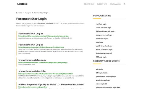 Foremost Star Login ❤️ One Click Access - iLoveLogin