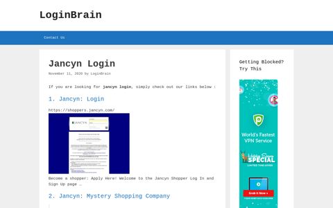 Jancyn Jancyn: Login - LoginBrain