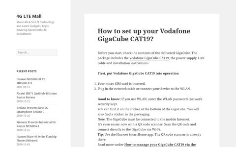 How to set up your Vodafone GigaCube CAT19? – 4G LTE Mall