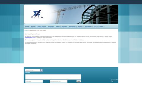 Latest News - ECSA Portal Invites