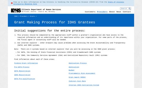 Grant Making Process for IDHS Grantees - IDHS