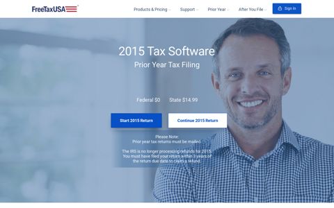 File 2015 Federal Taxes (100% Free) on FreeTaxUSA®