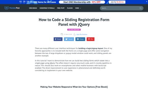 How to Code a Sliding Registration Form Panel with jQuery ...