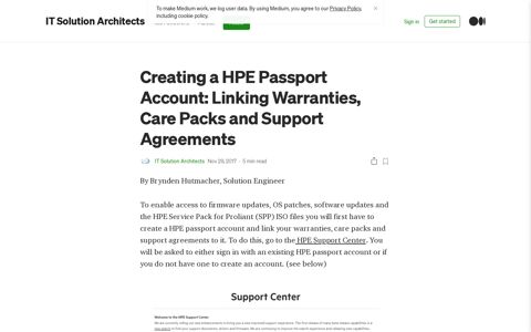 Creating a HPE Passport Account: Linking Warranties, Care ...