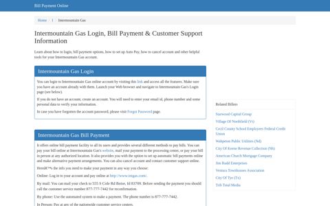 Intermountain Gas Login, Bill Payment & Customer Support ...