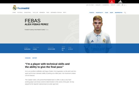 Febas | Midfielder Real Madrid Castilla | Real Madrid CF