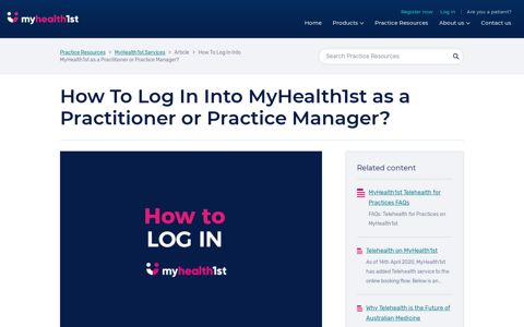 How To Log In Into MyHealth1st as a Practitioner or Practice ...