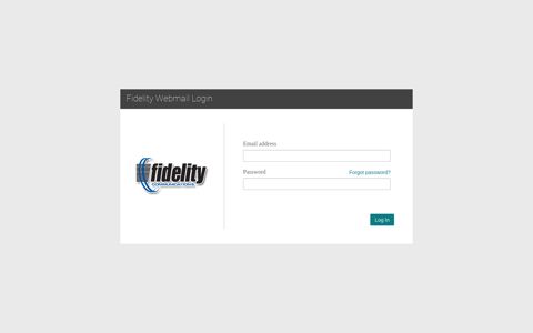 Fidelity Webmail - Login - FIDNET Webmail