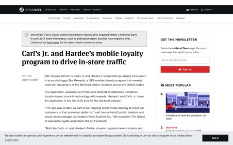 Carl's Jr. and Hardee's mobile loyalty program to drive in-store ...