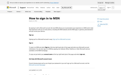 How to sign in to MSN - Microsoft Support
