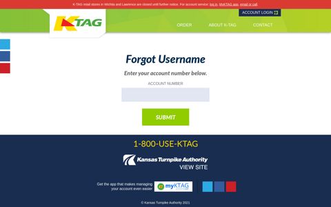 Forgot Username - KTag