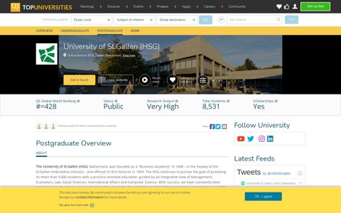 University of St.Gallen (HSG) | Top Universities