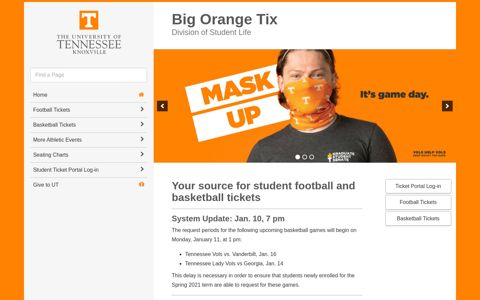 Big Orange Tix | The University of Tennessee, Knoxville