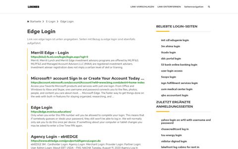 Edge Login | Allgemeine Informationen zur Anmeldung