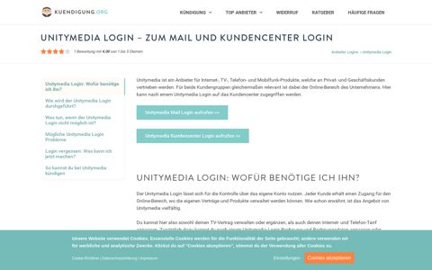Unitymedia Login ▷ Zum Mail und Kundencenter Login
