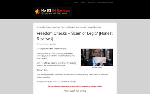 Freedom Checks - Scam or Legit? [Honest Reviews]