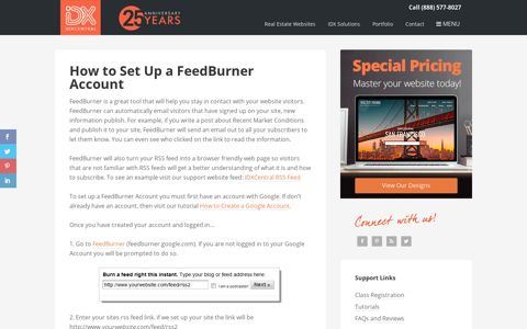 How to Set Up a FeedBurner Account | Real Estate Web Site ...