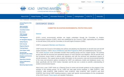 environment branch - ICAO