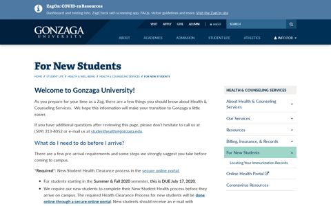 For New Students | Gonzaga University