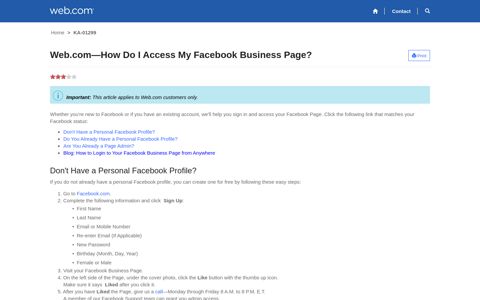 Web.com—How Do I Access My Facebook Business Page?